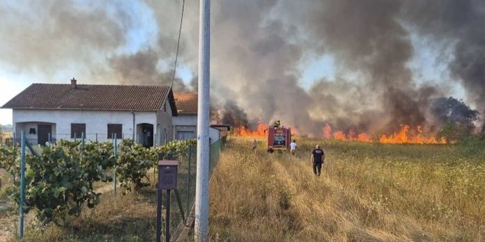 Veliki požar u Aleksandrovcu kod Laktaša, vatrogasci spasili sedam objekata i evakuisali stanovnike